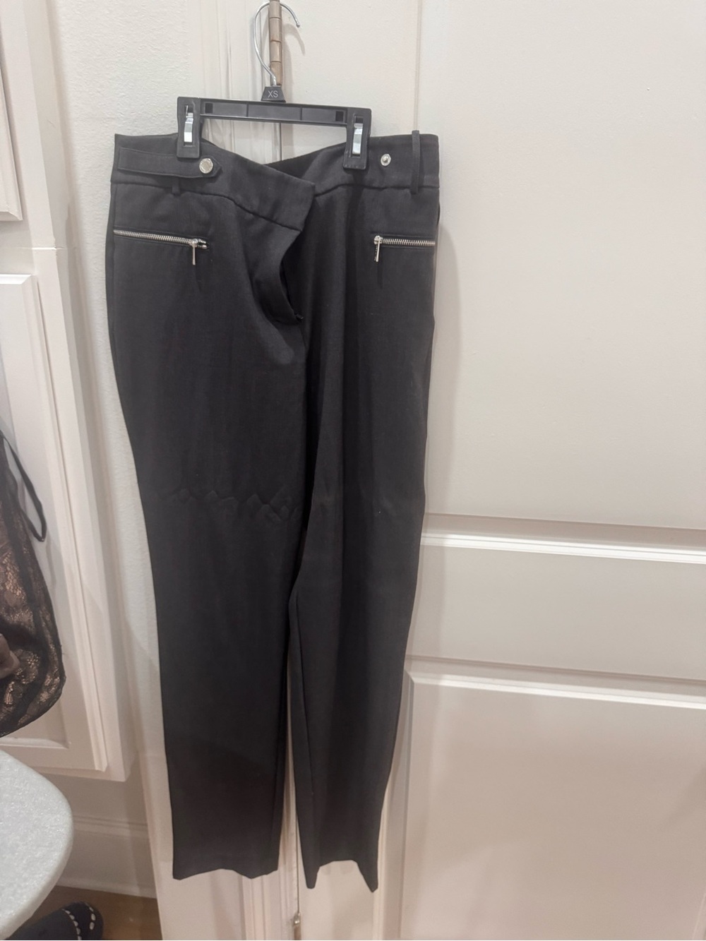 Calvin Klein Black Straight-Leg Zip Pocket Trousers